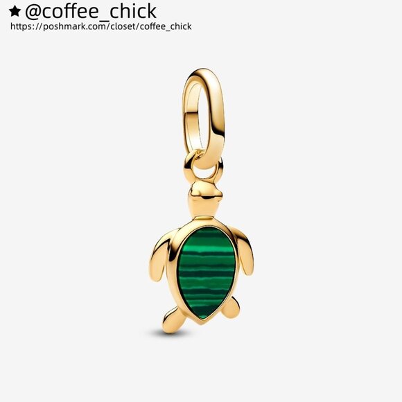 Pandora Green Turtle Mini Dangle Charm - Picture 1 of 5